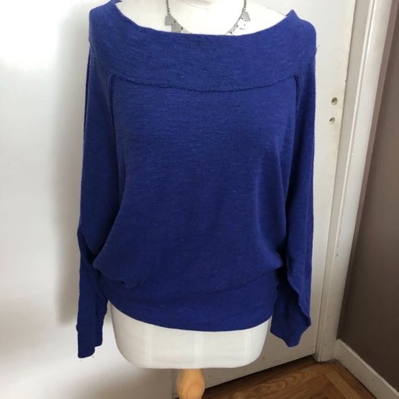 Free People royal blue knit top - Picture 1 of 2